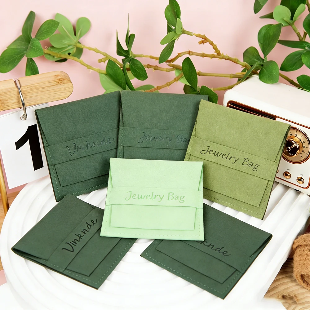 

50Pcs Custom Logo Microfiber Jewelry Bags Wedding Favors For Guests Rings Necklace Bracelet Pendant Brooch Oil Storage Pouches
