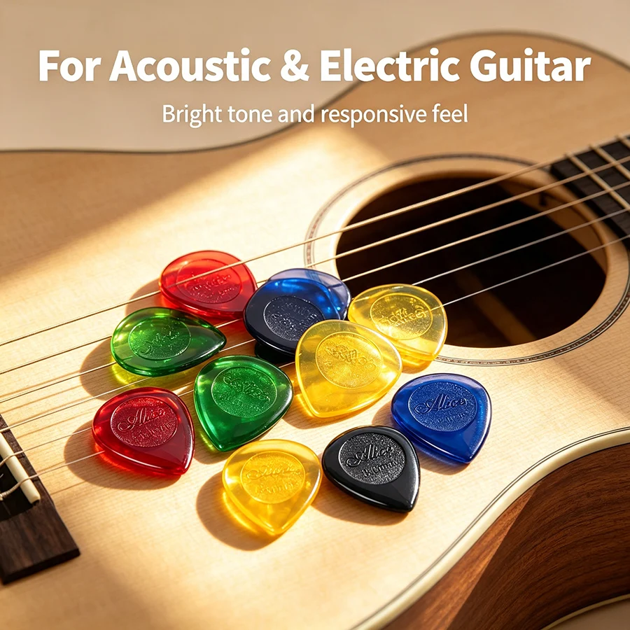 6pcs 2cm ABS Water-drop Shape Guitar Picks Durable Picks for Guitar Ukulele Bass Musical Instrument Performance Accessories