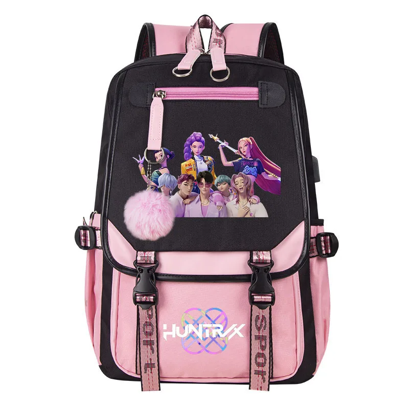 Mochila Demon Hunters K-pop Fans Mochila de viagem para mulheres e homens Mochila resistente e durável Bolsa leve para laptop traseira