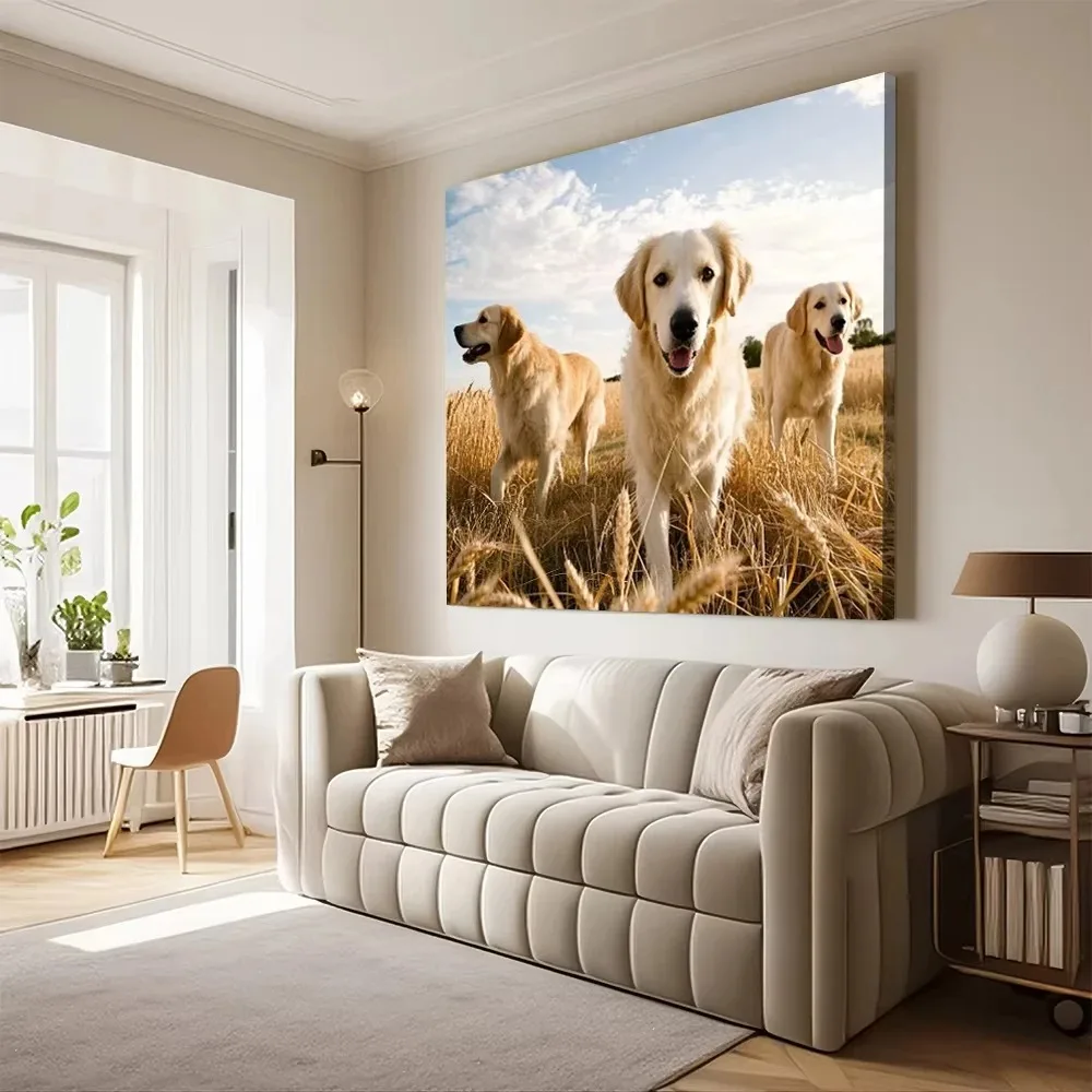 Custom Pet Photo Canvas Print Personalized Dog Cat Portrait Wall Art Customized Picture Canvas Painting Home Decor Pet Memorial view 3