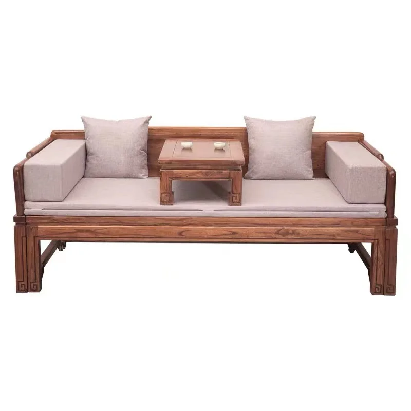

Chinese Arhat bed three-piece set old elm antique living room furniture sofa bed dual-purpose concubine collapse small apartment
