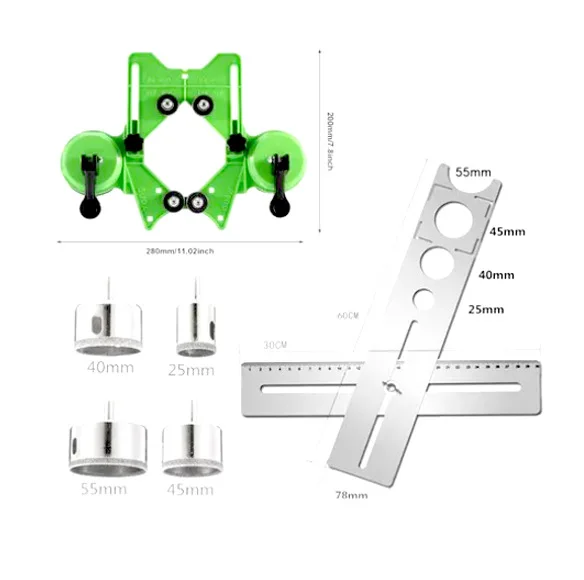 Positioner แก้วเจาะกระเบื้องแก้วหินอ่อนเจาะผู้ให้บริการเจาะ Positioner Chamferer กระเบื้อง