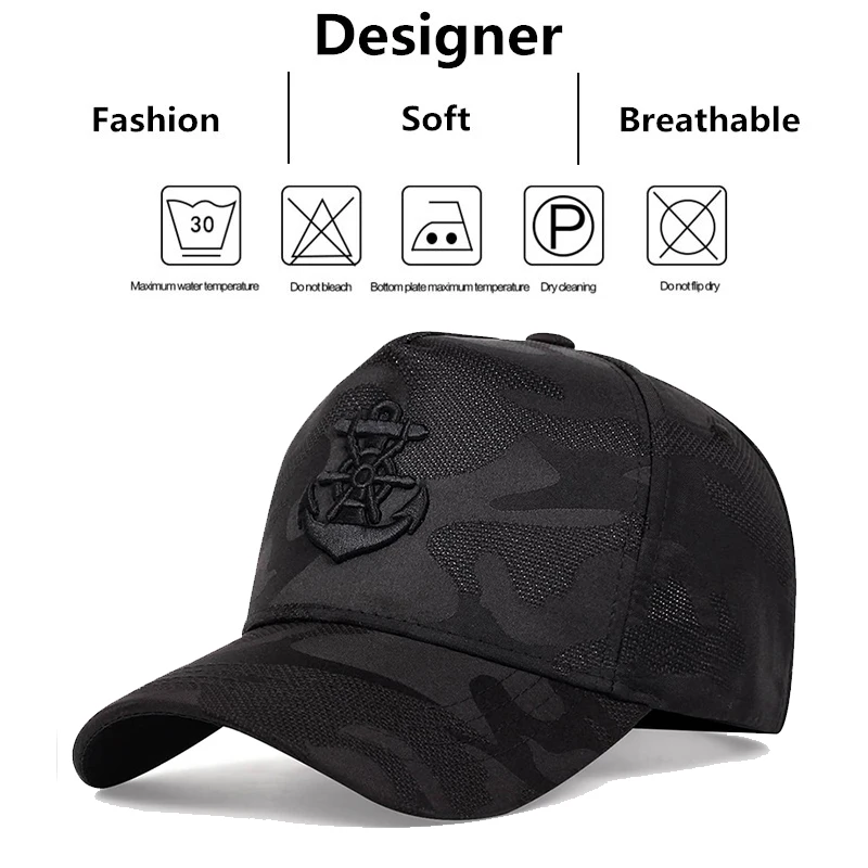 Unisex Anchor Embroidery Baseball Net Caps Spring Summer Outdoor Regulowane czapki na co dzień Kapelusz z filtrem przeciwsłonecznym