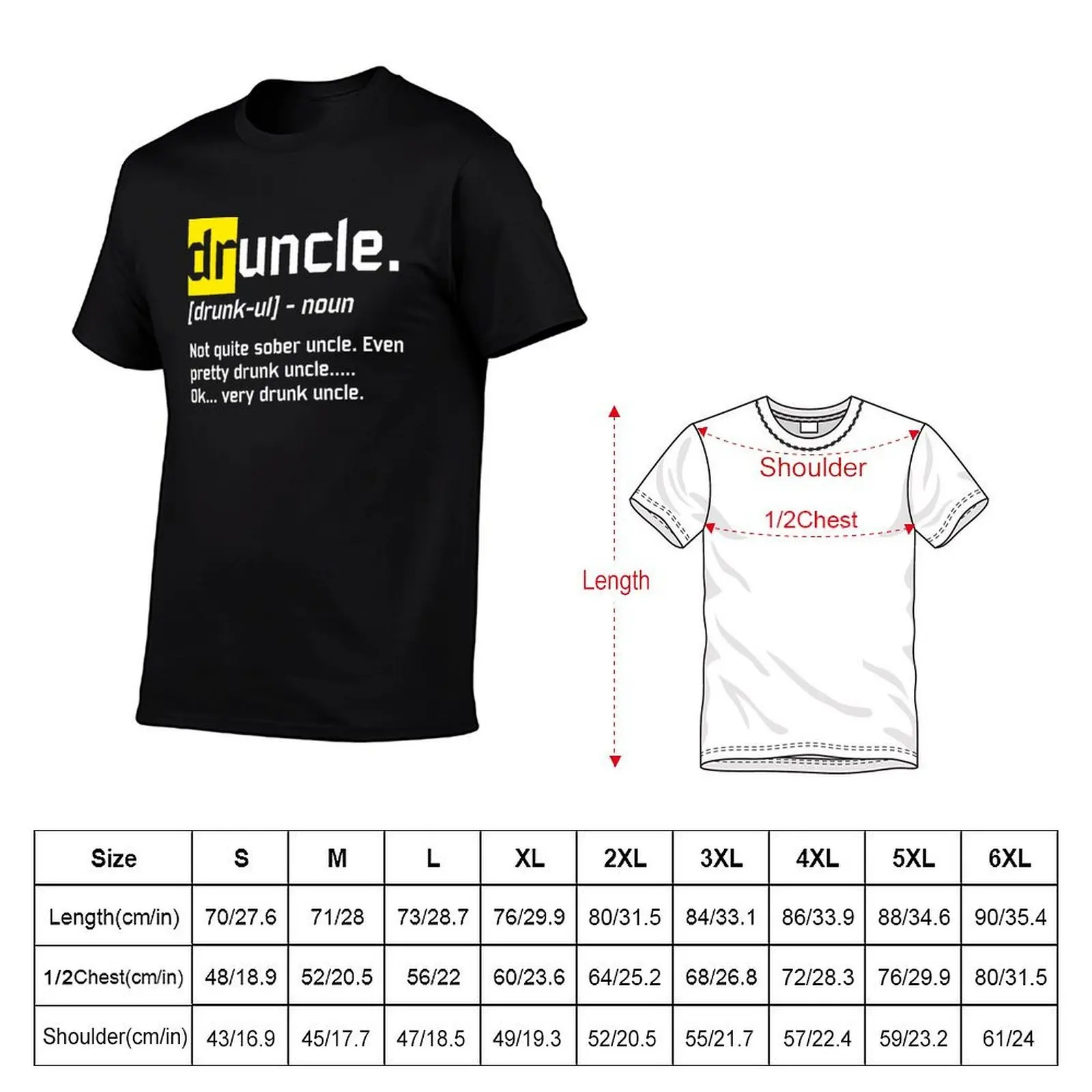 Druncle Definition Funny Uncle Gift T-Shirt High Elasticity Sports Tee Shirt