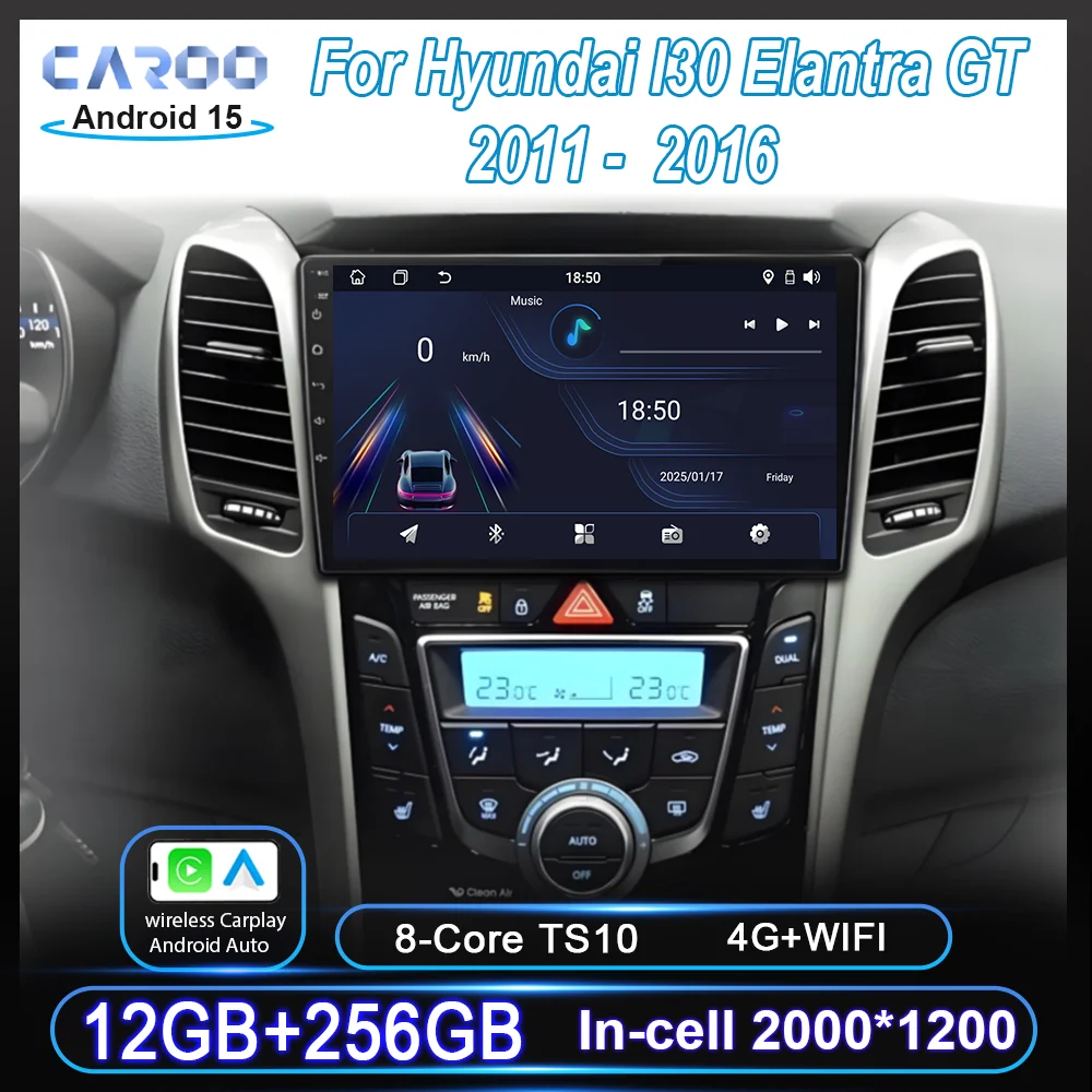 

Car Android 15 Radio For Hyundai I30 Elantra GT 2011 - 2015 2016 Auto Stereo Multimedia Player GPS Navigation Carplay 2DIN DVD