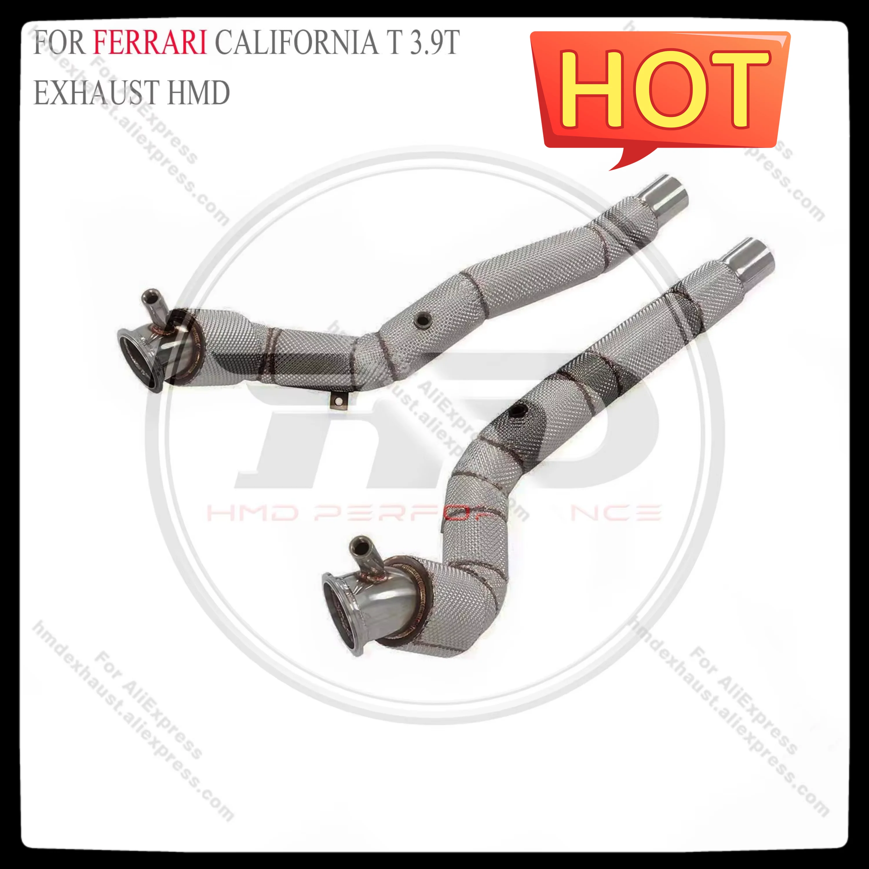 HMD Exhaust System Stainless Steel Performance Downpipe for Ferrari California T 3.9T With Heat Shield