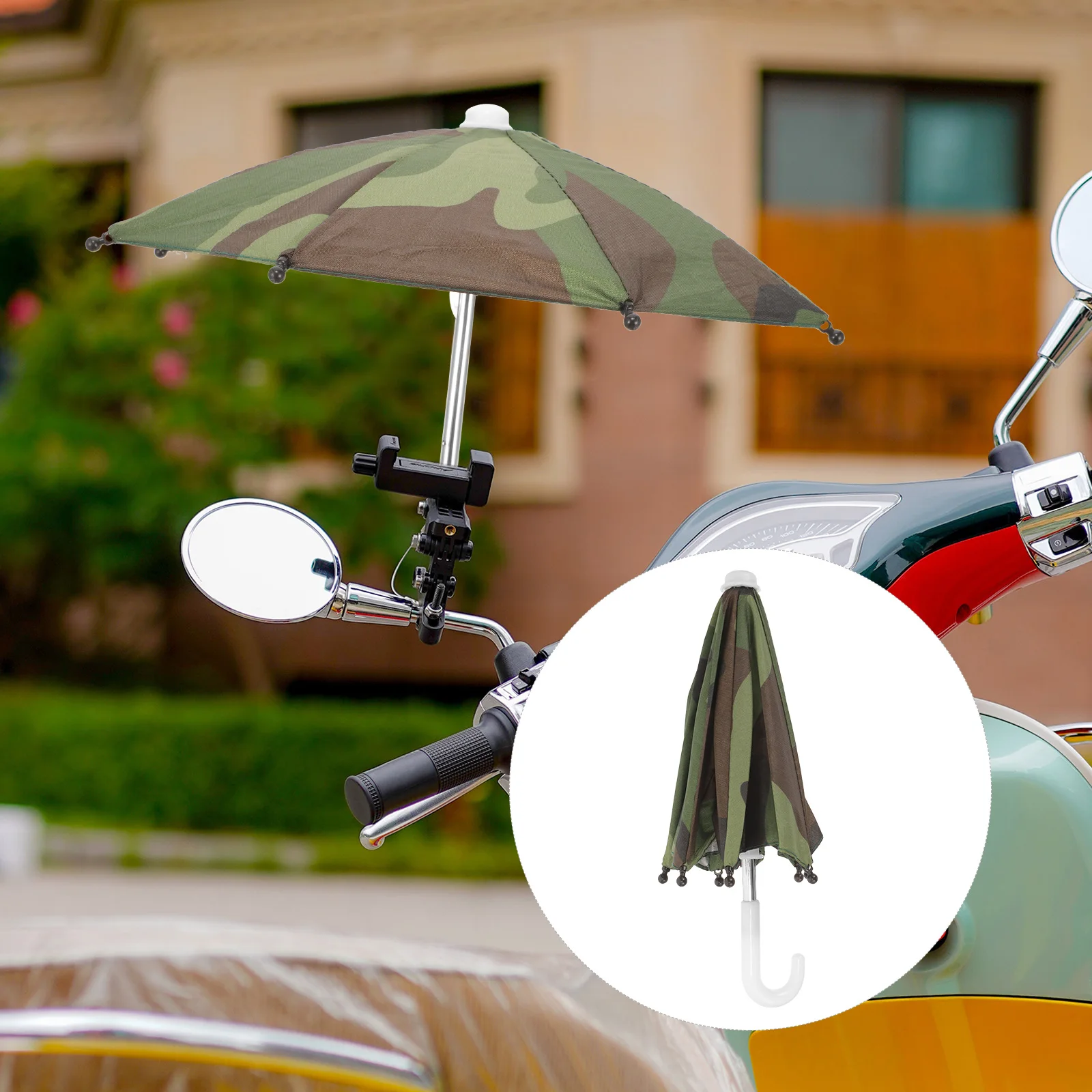 

1 Set Military Green Outdoor Phone Sunshade Umbrella For Cycling Mobile Phone Holder