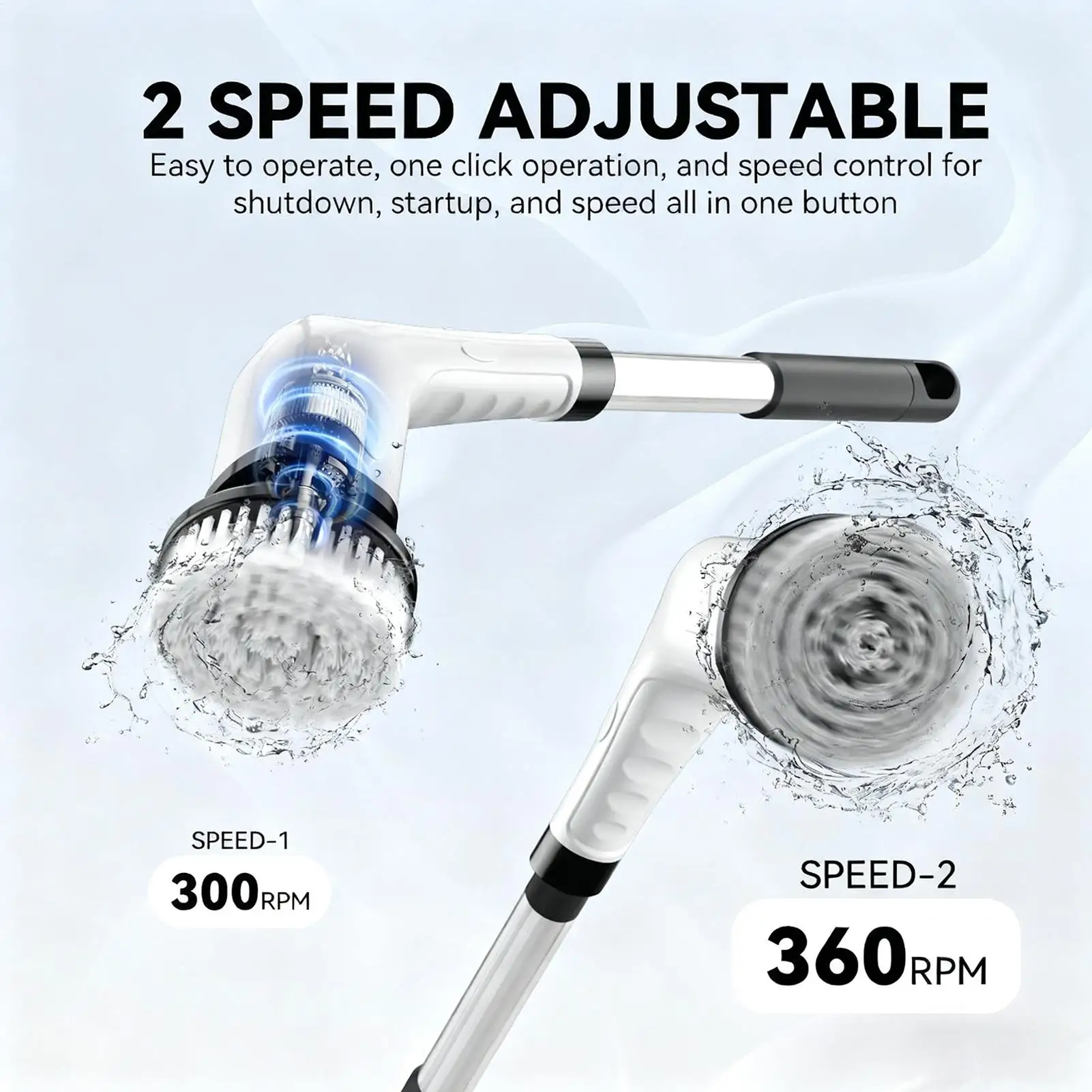 

Electric Cleaning Brush Adjustable Waterproof Rotating Tool Electric Shower Scrubber For Home Shower Doors Kitchen Sinks