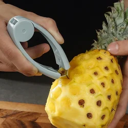 Pineapple Corer Slicer Cutter Pineapple Eye Remover Clip Strawberry Huller Fruits Peeler Stainless Steel Kitchen Knife Gadgets