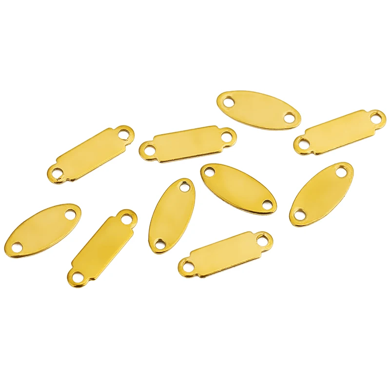 30 قطعة PVD لا تتلاشى أبدًا قلادة من الفولاذ المقاوم للصدأ موصلات المشابك مزدوجة الحفرة الكبيرة بار الروابط عصا سوار النتائج صنع المجوهرات