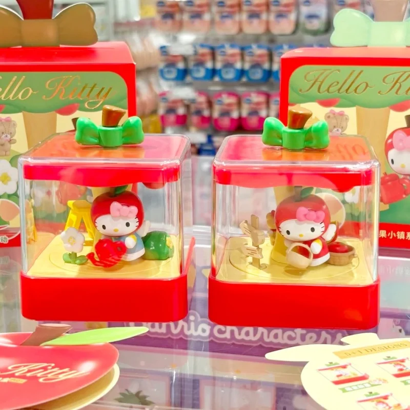 

Подлинная серия Sanrio Anime Hello Kitty Apple Town, слепая коробка, милые модные игрушки, загадочная коробка, милые игрушки в подарок на день рождения