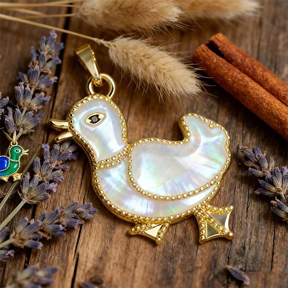 4 stuks hangers messing zirkonia emaille schattige eend bedels stijlvol voor diy sieraden ketting armband maken accessoires voor vrouwen mannen