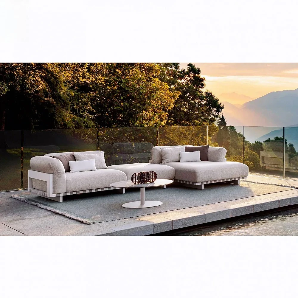 

Nordic outdoor sofa and coffee table combination, villa courtyard garden terrace furniture, indoor and outdoor hotel waterproofi