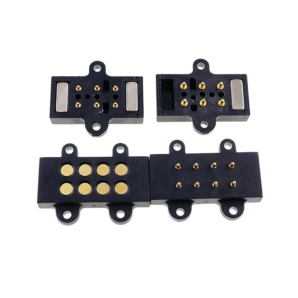 1 Set Magnetic Pogo Pin Connector Male Female 2x3 Position 6 Poles Grid 6.0MM Pitch 8P Panel Mount Door Lock