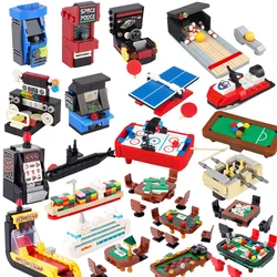 MOC Arena Building Blocks Racing Console Poker Board Game Mahjong Machine Yacht Patrol Boat Billiards Ice Hockey Table Brick Toy
