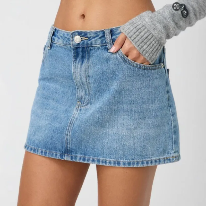 

Women Denim Skirts Straight High Waist Casual Sexy Girls Slim Mini Basic Vintage Students Chic Streetwear Denim Short Skirts