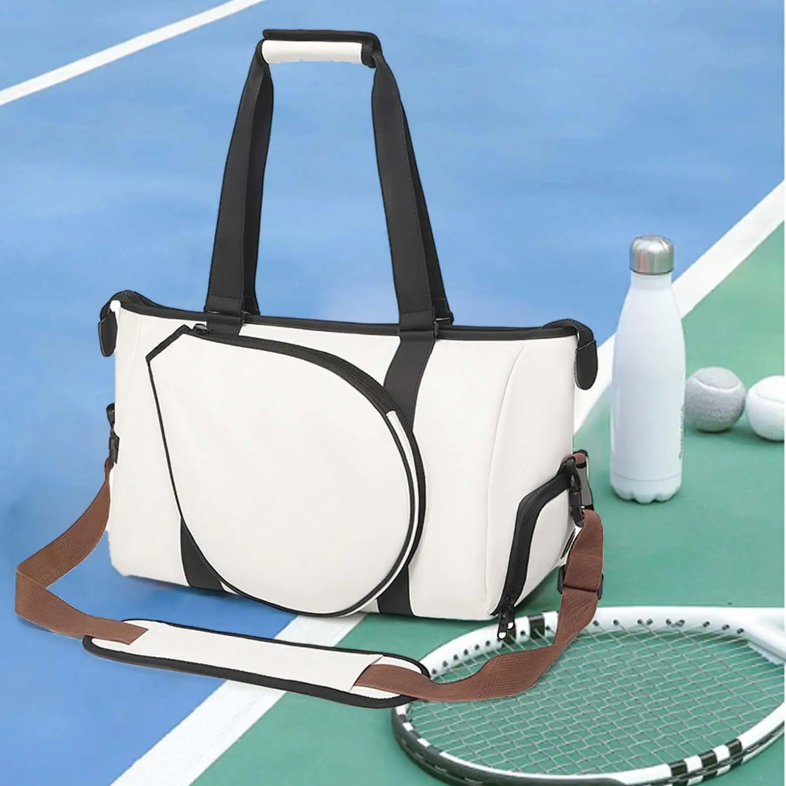 Tennis Tote Bag Adults Multipurpose Tennis Crossbody Bag Large Players Carrying Bag Racket Storage Racket Holder Tennis Handbag