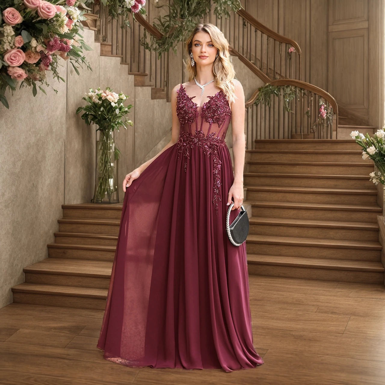 

Сексуальные прозрачные иллюзионные платья для выпускного вечера с кружевными аппликациями на тонких бретельках с v-образным вырезом и открытой спиной вечернее платье великолепные длинные вечерние платья трапециевидной формы