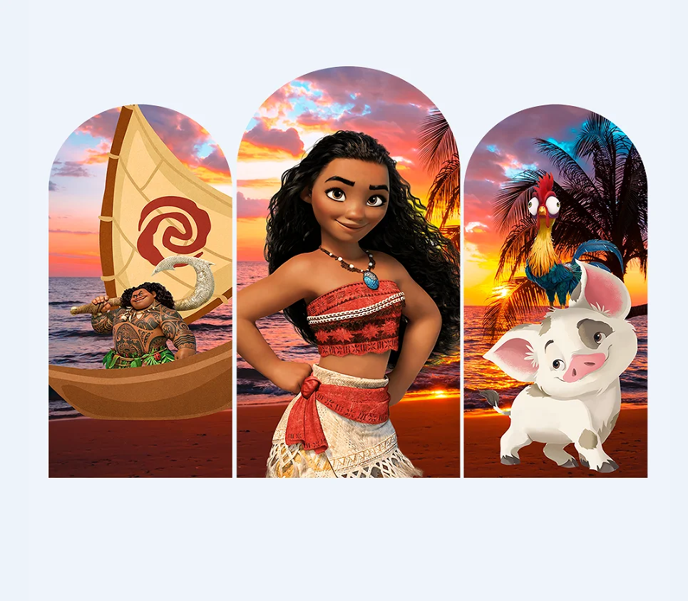 

Moana фото фон для девочек принцесса день рождения ребенок душ новорожденный мультфильм Vaiana фотография Фон фотография от поставщика