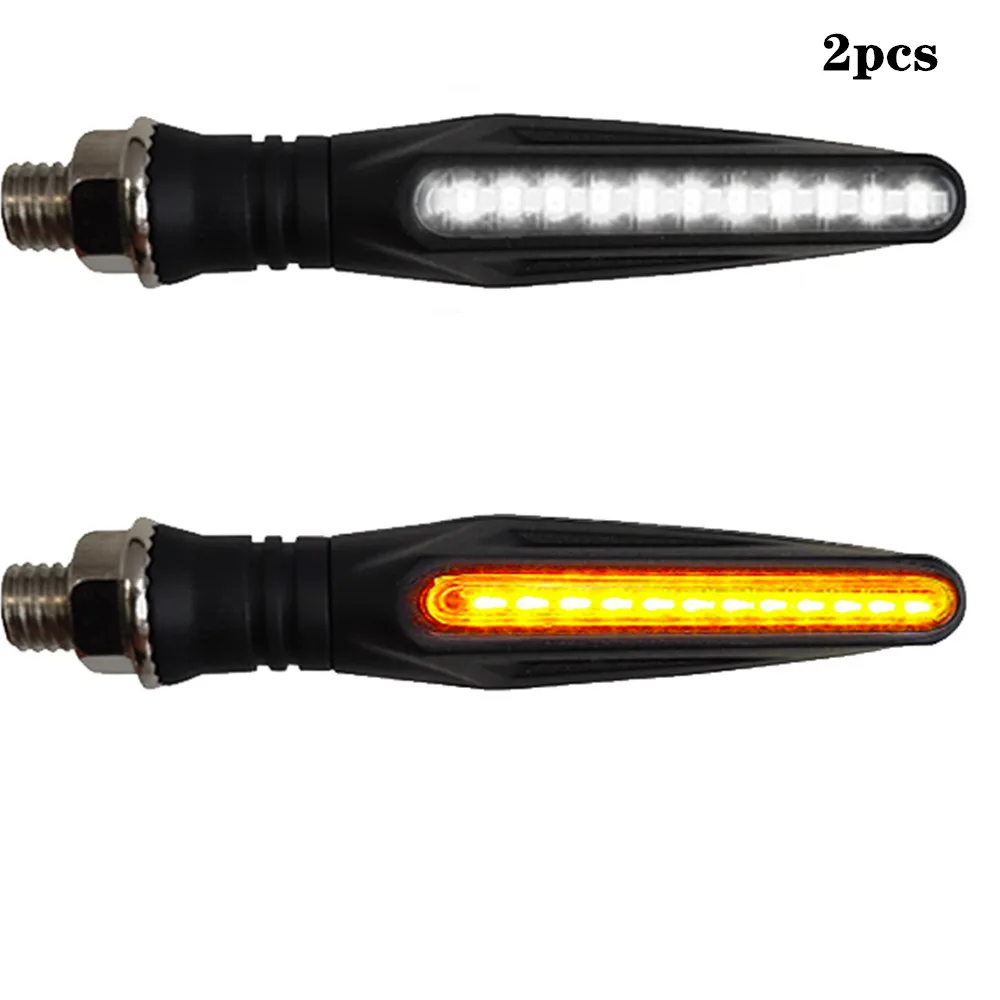 2Pcs Sequential Flow 24 LED Motorcycle Turn Signal Light DRL Brake Running Indicator Motorbike Blinker Lighting Accessories