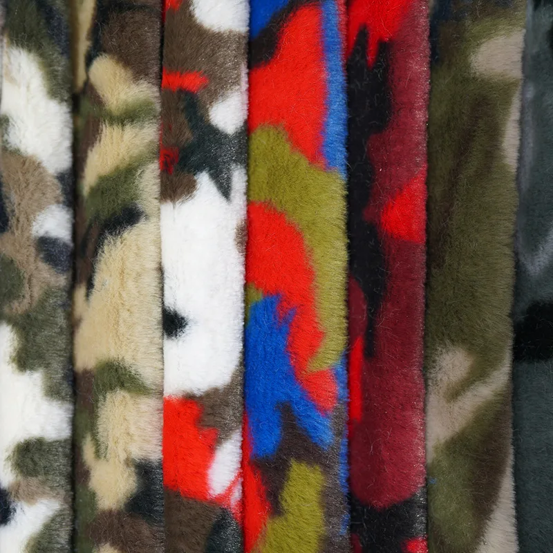 Luxury Artificial Fur Fabric, Popular Camo Fur, Coat Garment Material, DIY Background Decoration, Sold by Yard