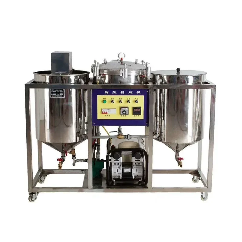 Commercial Medium three tank oil refining avocado oil cooking soybean peanut oil refined machine