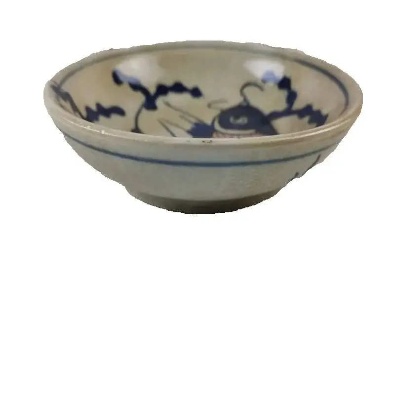 Chinese Old Porcelain Collectibles Fish Patterned Bowls And Plates Blue White Glaze Red inside Vintage Kitchenware Home Decor
