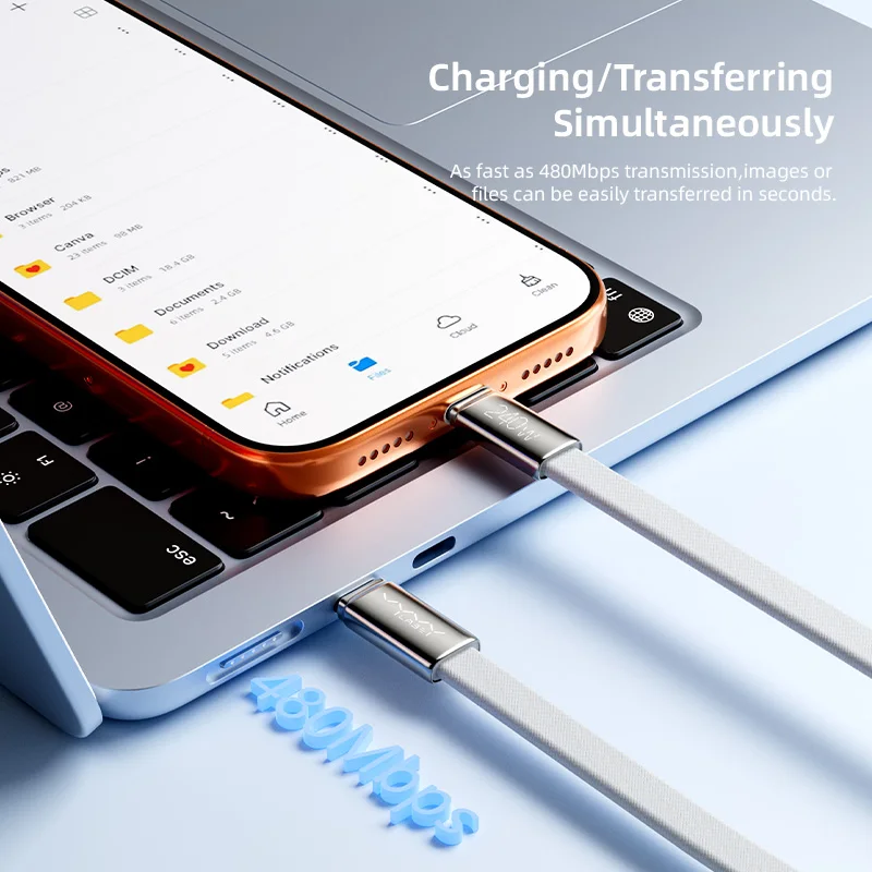 VYVYLABS جديد 240 واط نوع C إلى كابل USBC آيفون 15 16 17 سلسلة PD شحن سريع USB C سلك بيانات لشاومي سامسونج #6