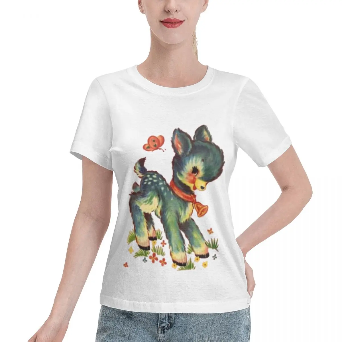 Clearance Deer Baby Women's T-shirt Jogging Regular Fit Tee