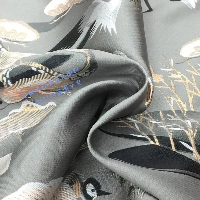 金箔押しジャカードチャイナドレス生地ドレスブロケード