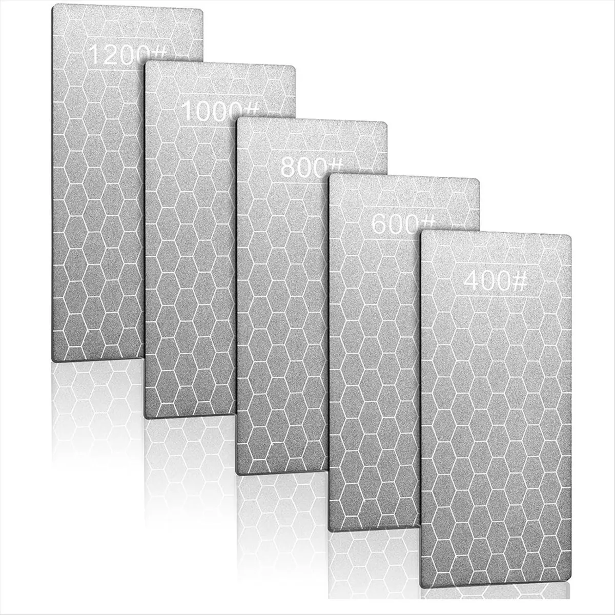 5 PCS Sharpening Stone, Double-Sided Sharpening Plate Honing Stones with Coarse Plate and Non-Slip Base