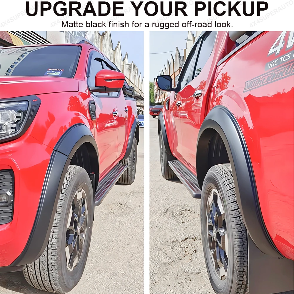 Slim OEM Style Fender Flares Wheel Arch For Nissan Navara Frontier NP300 2021-2025 Double Cab Mudguards Off-Road Car Accessories