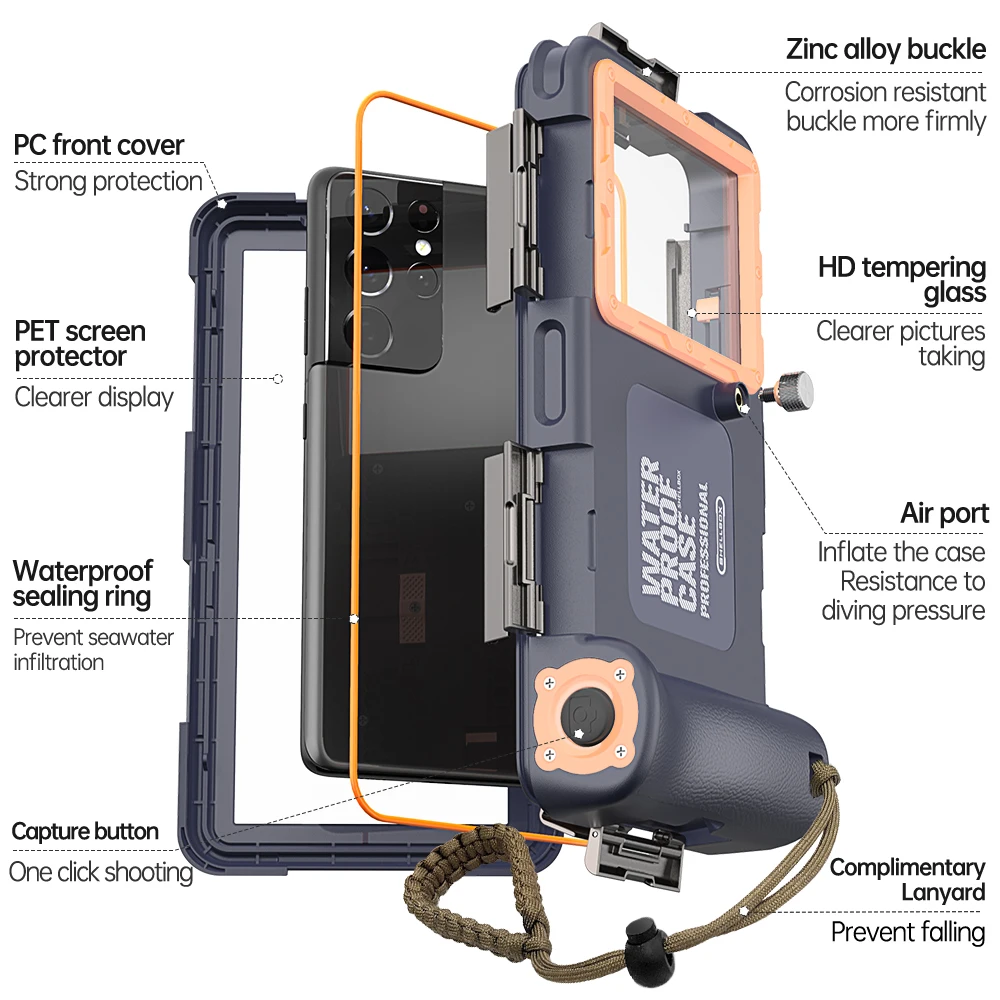 Imagem -06 - Waterproof Case para Mergulho de Natação Subaquática Case para Todos Xiaomi 14 13 12 Pro Redmi Note 12 11 K60 K50 Tamanho Geral 15 Meter Ip68