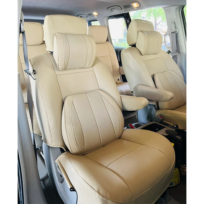 Custom Fit for 2013 2014 2015 2016 2017 Nissan Quest SV Car Accessories Seat Covers 3 Rows 7 Seats Artificial Leather