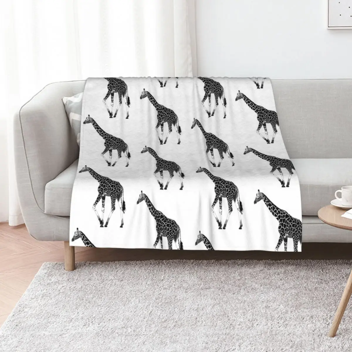 Monochrome Giraffe Throw Blanket Thins Bed Fashionable Large Bed linens Personalized Gift warm winter Blankets