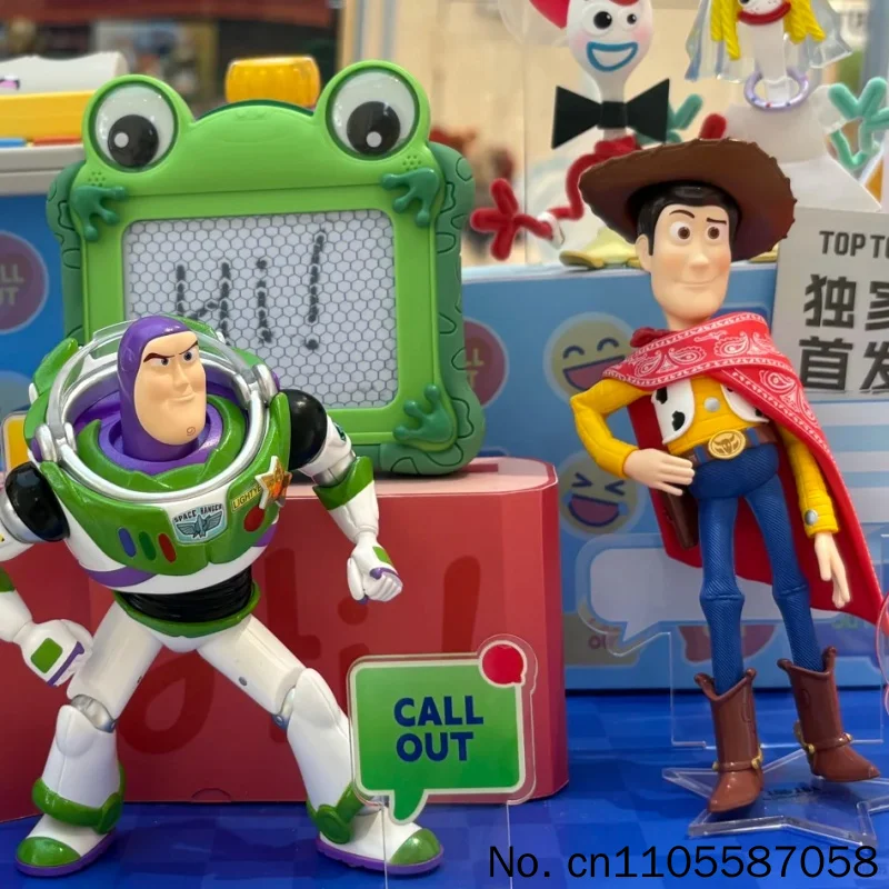 Genuine Toptoy X Disney Pixar Toy Story 5 Buzz Lightyear Rotatable Waist Series Blind Box Trendy Desktop Ornament Surprise Gifts