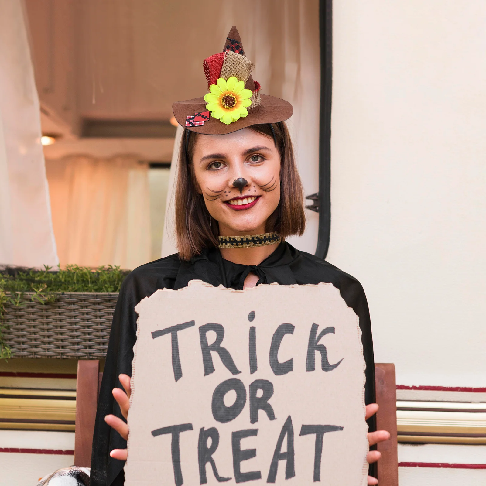 4 pçs chapéu de palha de halloween pulseiras colar conjunto cosplay adorno para festa de carnaval festival adereços adulto traje acessórios