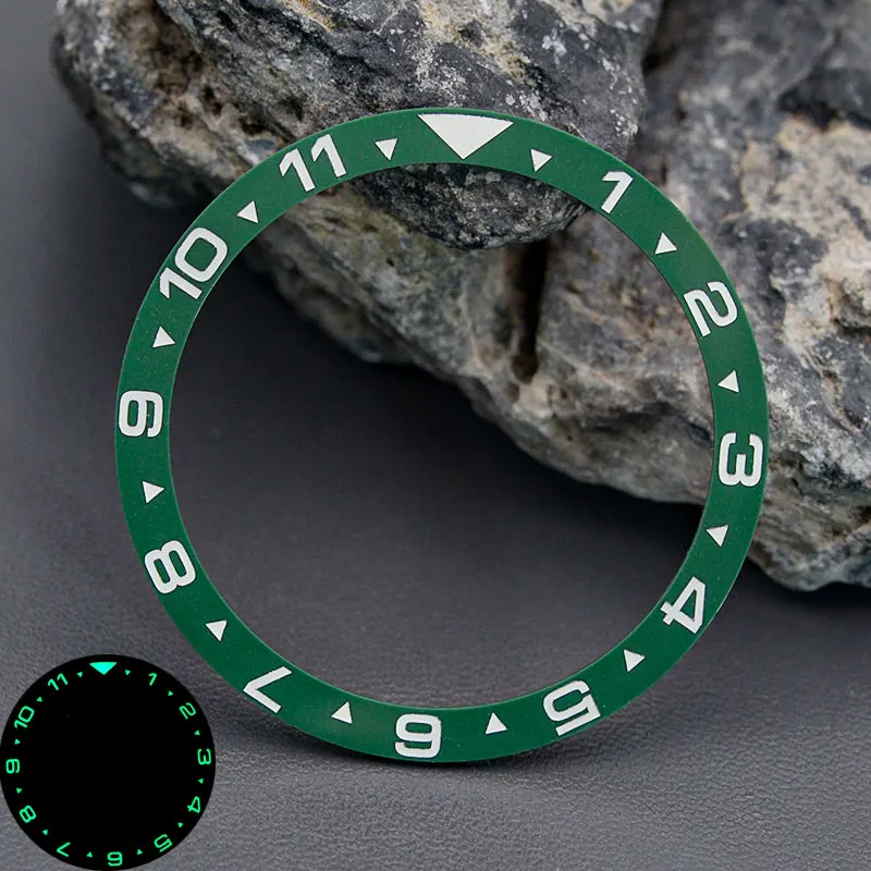 38*31.5mm 12 Hours Flat Super Luminous Ceramic Bezel Insert For NH35 NH36 Replace Divers Replacement of  Watch Accessories Parts