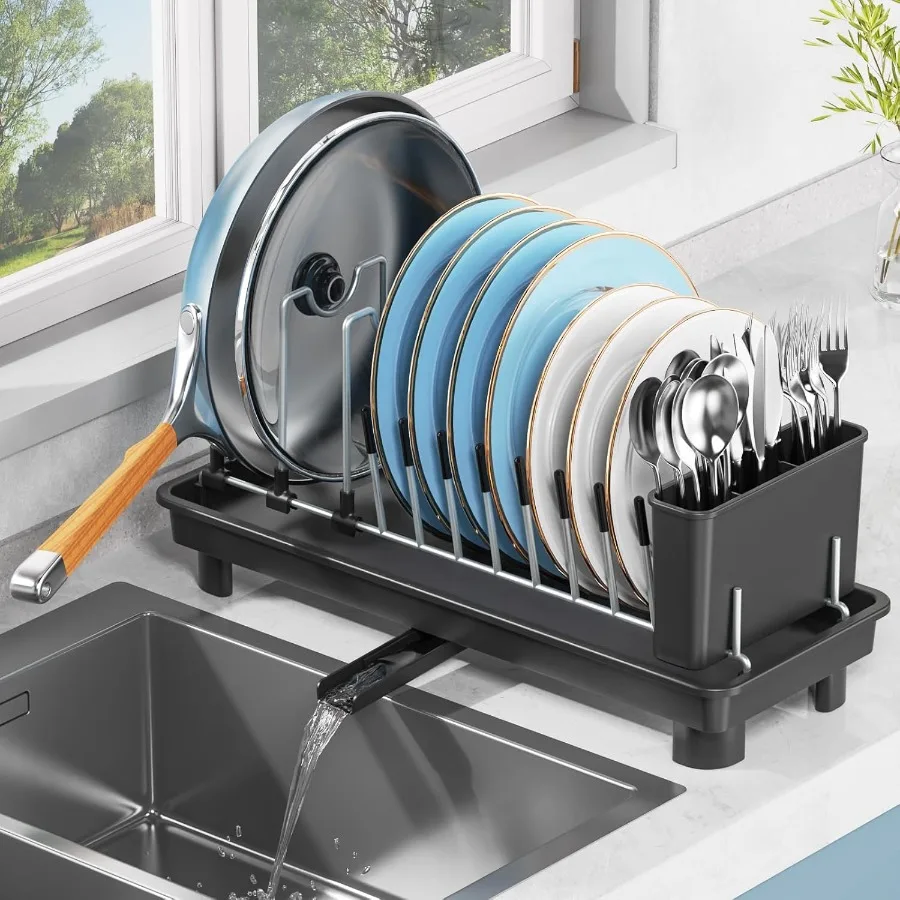 

Small Dish Drying Rack Compact Dish Rack for Kitchen Counter Stainless Steel Dish Drainer Space Saving Plate Rack Dish Strainer