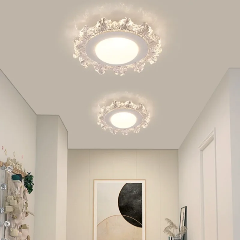 

Beautiful and Unique Flower Balcony Aisle Light Cream Wind Creative Warm Entrance Foyer Entrance Lamp Household Ceiling Light
