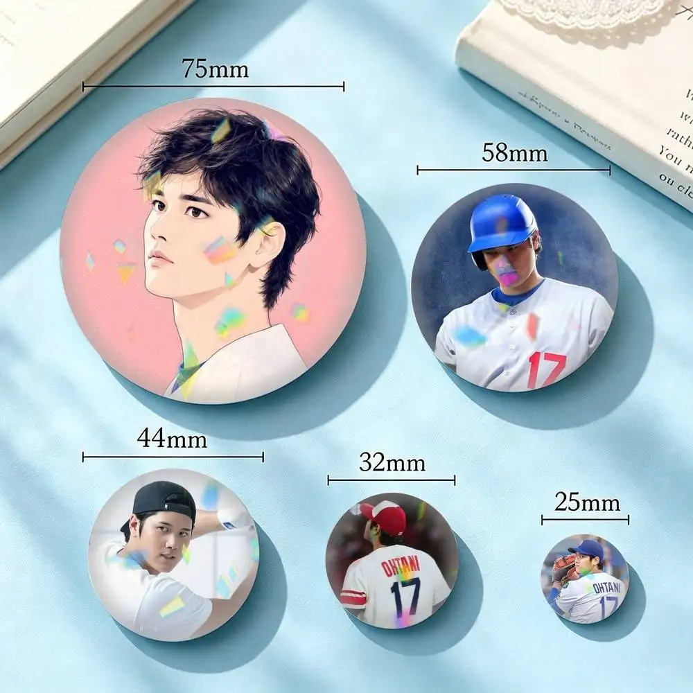 Shohei Ohtani Baseball P-Player 25mm 32mm 44mm 58mm 75mm Brooches Badges Pins for Accessories Gift