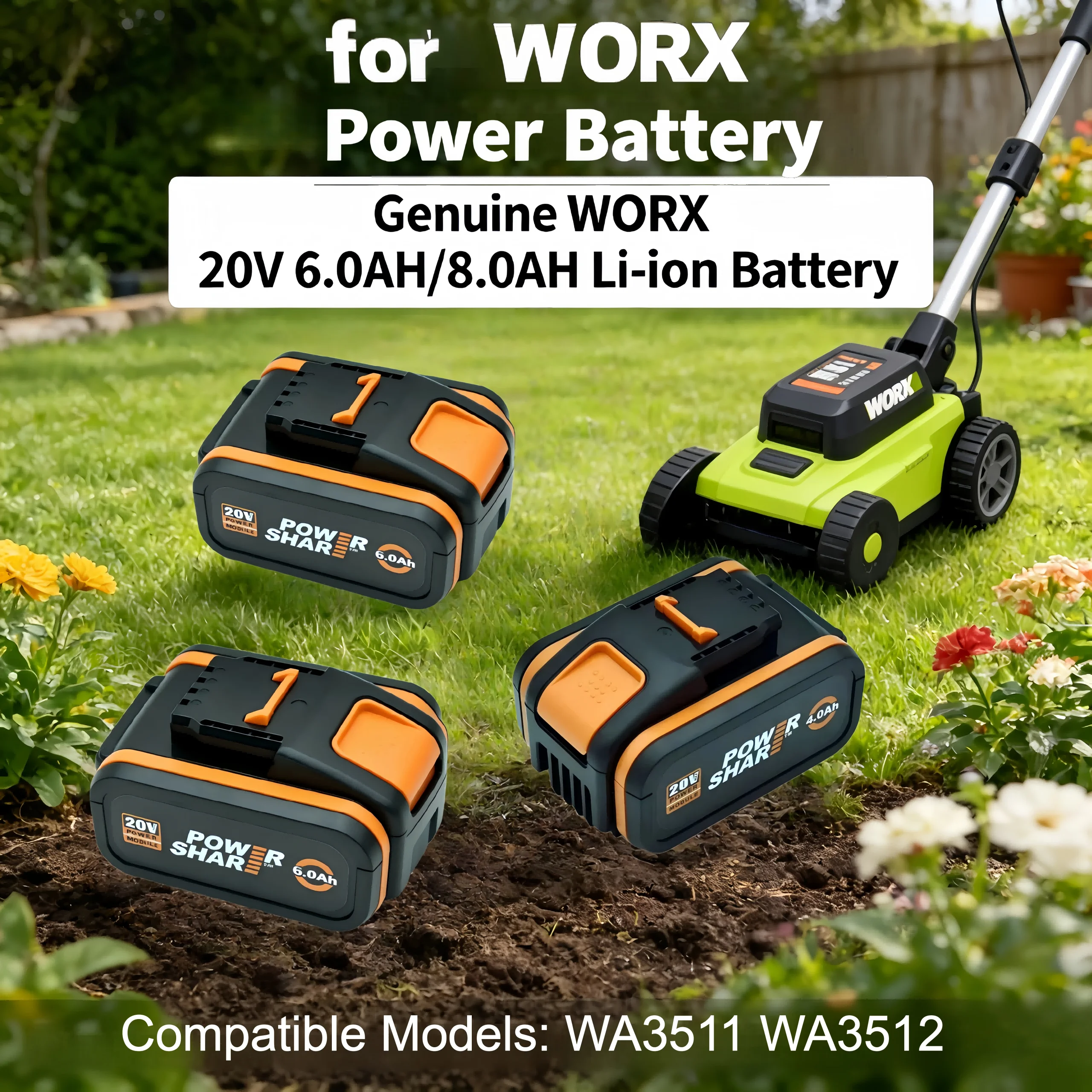 

Hot 20V Lithium Ion Battery For Worx WA3511 WA3512 High Capacity Rechargeable Replacement Battery Cordless Power Tool Accessorie