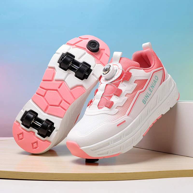 

Wheels Shoes Outdoor Skating Parkour 2 In 1 Detachable Wheels Roller Sneakers For Kids Boys Girls Adult Women Men Roller Skates