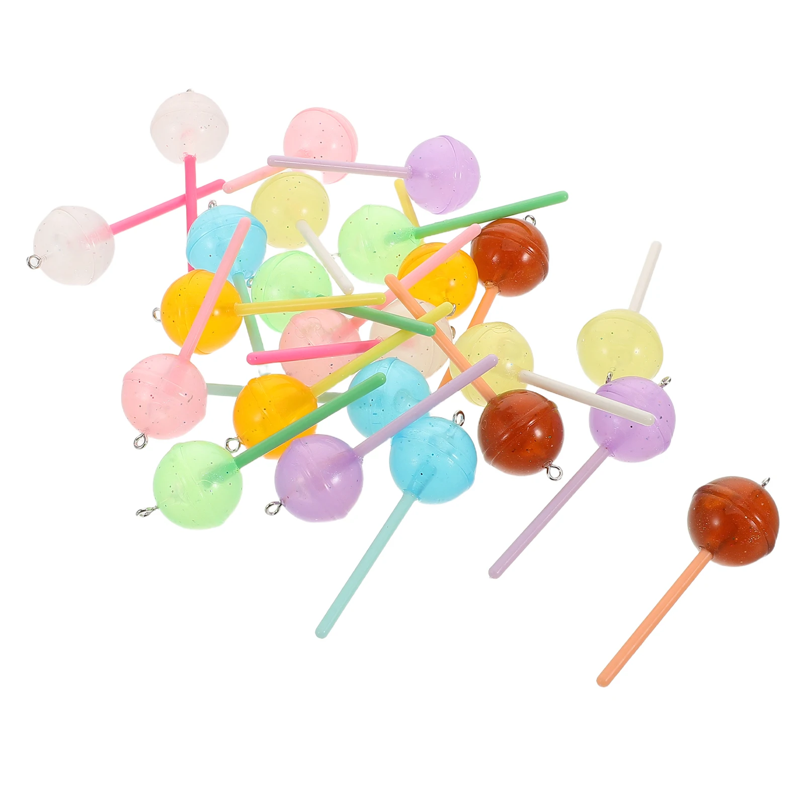

24 Pcs Lollipop Costume Accessories Decoration Jewelry for Women Decors Key Charms Phone Acrylic Pendant