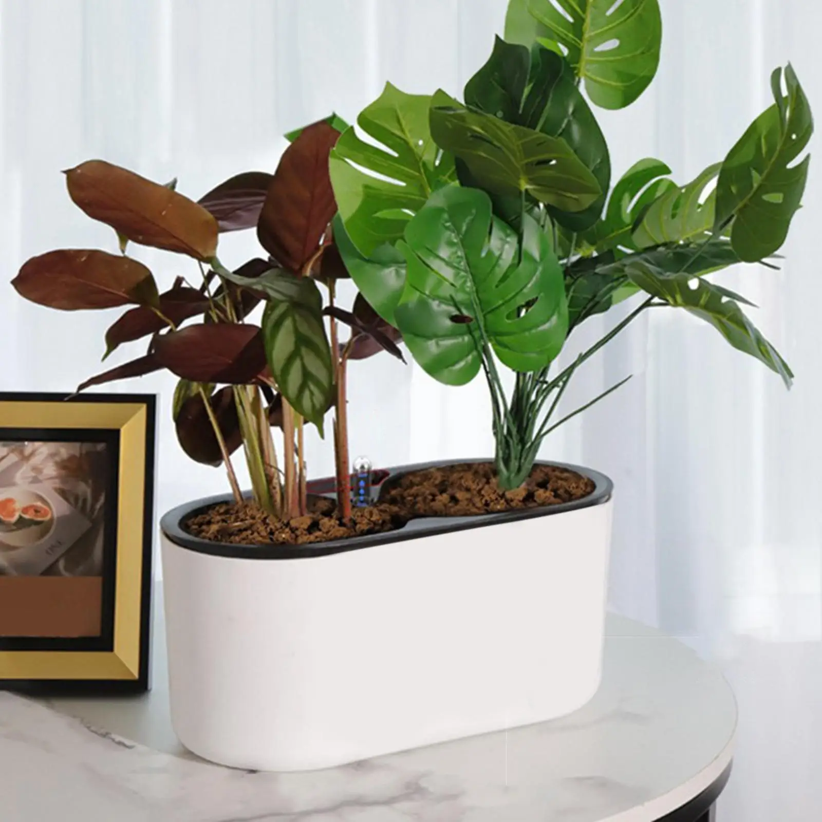 Self Watering Planter Planter Tabletop Flowerpot Auto Water Absorbing Urn