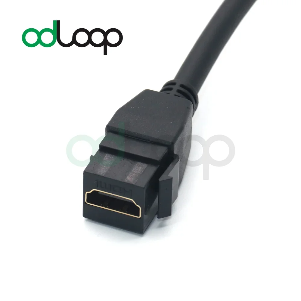 ODLOOP HDMI Keystone Jack Pigtail Cable, HDMI Female To Female Pigtail Extension Cable 4k Coupler