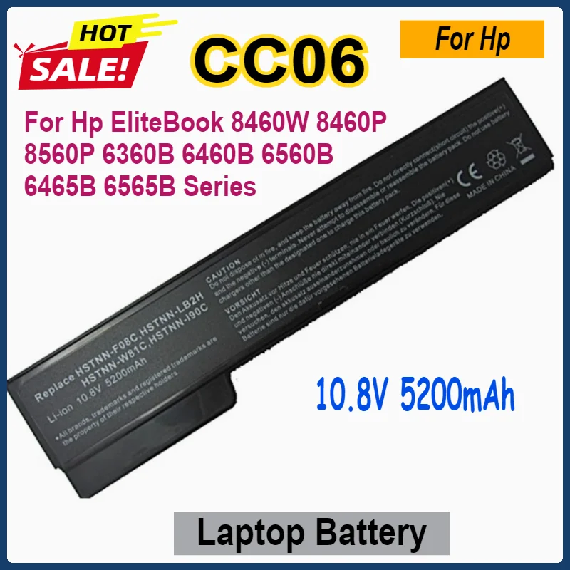 NEW CC06 CC06X CC06XL CC09 BB09 Laptop Battery for Hp EliteBook 8460W 8460P 8560P 6360B 6460B 6560B 6465B 6565B Series Batteries