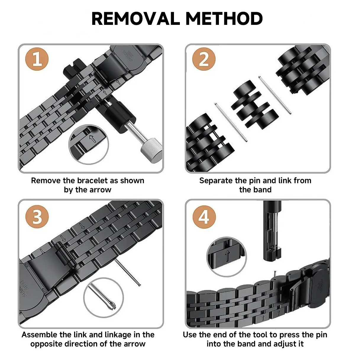 سوار فولاذي غير قابل للصدأ لساعة جالاكسي 8 44 40 مللي متر/8 كلاسيكي 46 مللي متر حزام معدني سوار لساعة جالاكسي الترا معصمه الساعات #6