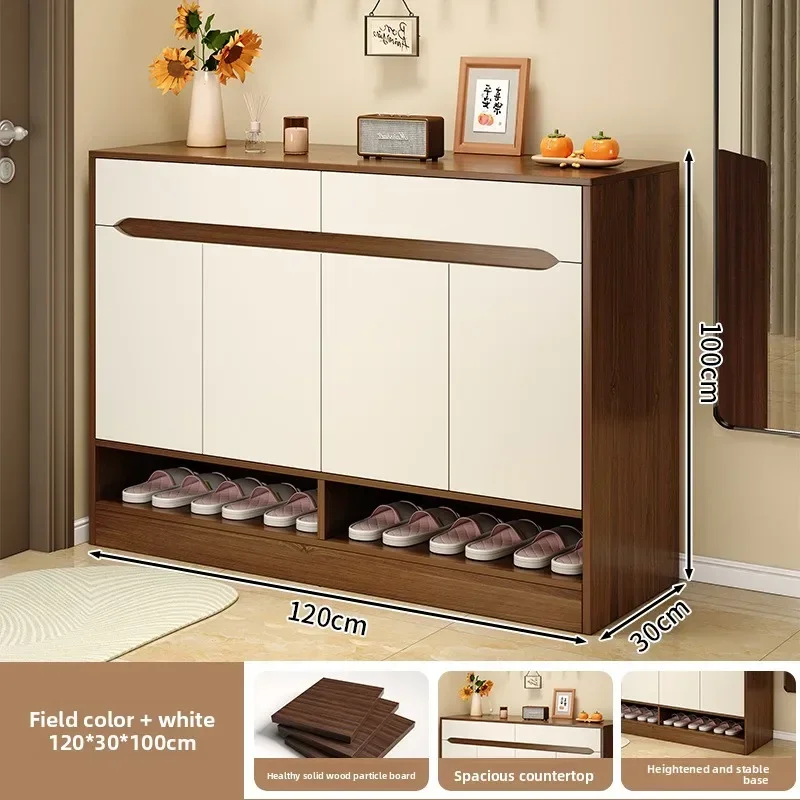 Household Goods Shoe Cabinet Household Entrance Against The Wall Integrated Entrance Cabinet Multi-layer Storage Locker