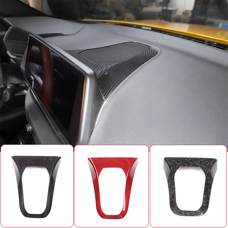 Real carbon fiber For Toyota GR Supra A90 2019-2023 Car Interior horn ring Dashboard Stereo Speaker panel Sticker Accessories